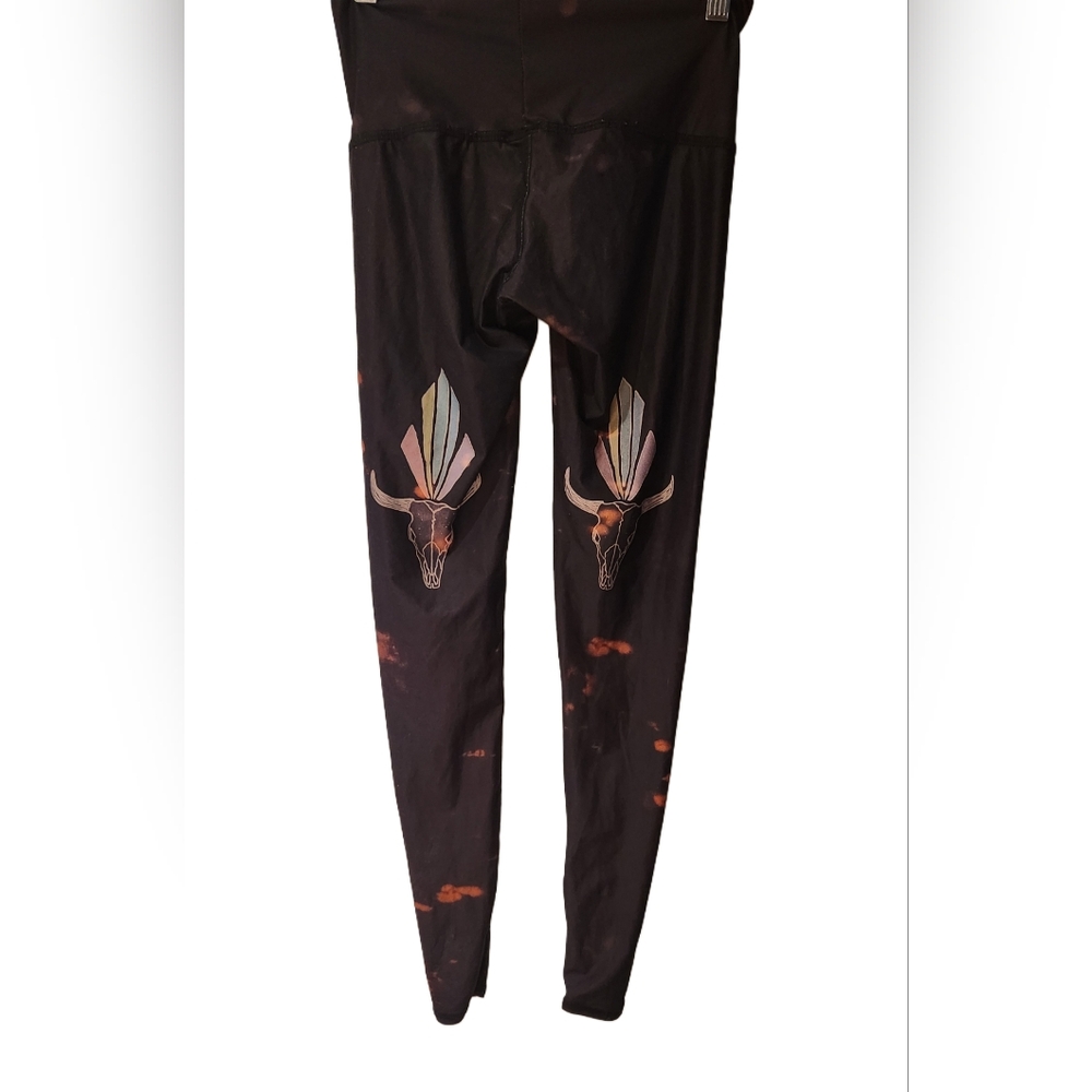 Xs Teeki Black Leggings with Skull Design Ranch